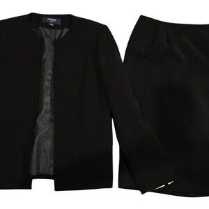 Jones Wear‎ Black Skirt Suit Set Career Business Professional Women's